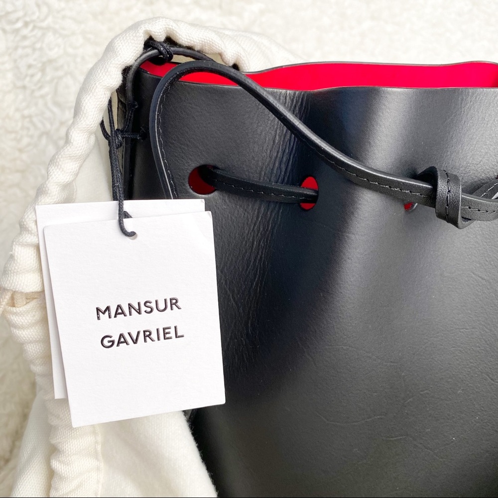 Mansur Gavriel Mini Bucket Bag Black Flamma - Picture 9 of 14